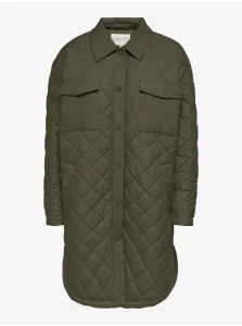 Khaki Quilted Long Jacket ONLY New Tanzia - Women
