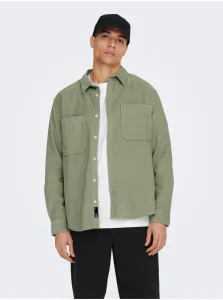 Green Mens Corduroy Outshirt ONLY & SONS Alp - Men