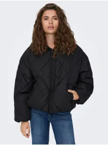 Black Womens Winter Oversize Jacket ONLY Tamara - Womens #610400