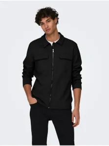 Men's Black Shirt Jacket ONLY & SONS New Kodyl - Men #8829859