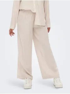 Krémové široké ľanové nohavice ONLY Tokyo #1069428
