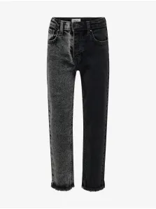 Šedo-čierne dievčenskú straight fit džínsy ONLY Calla