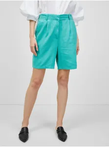Turquoise linen shorts ONLY Caro - Women #651591