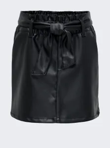 Černá dievčenský koženková sukňa ONLY Karli #5545716