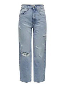 Light blue womens straight fit jeans with torn effect ONLY D - Women #582492