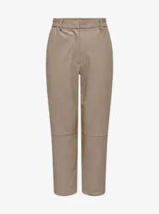 Beige women's leatherette shortened pants ONLY Idina - Ladies #615951