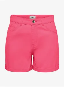 Dark pink womens denim shorts ONLY Vega - Women #6654634