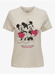 Beige women's T-shirt ONLY Mickey - Women