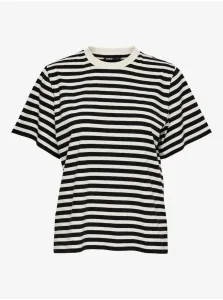 Black women's striped basic T-shirt ONLY Livina - Women