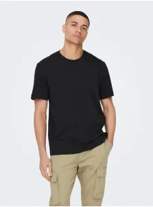Black mens basic T-shirt ONLY & SONS Max Life - Men #5545903