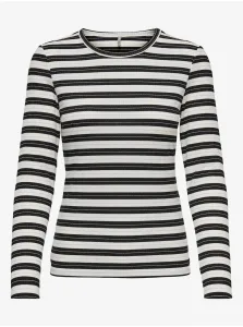 Čierno-biele dámske pruhované tričko ONLY Villa #5572545