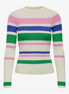 Cream women's striped sweater ONLY Sandri - Women #9086339