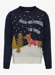 Dark blue girls' Christmas sweater ONLY Xmas - Girls #8782625