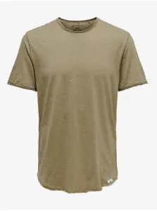 Béžové pánske melírované basic tričko ONLY & SONS Benne #4179208