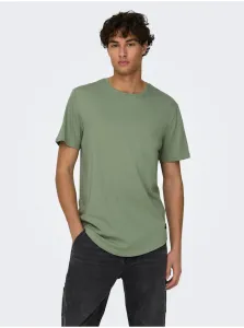 Men's Green Basic T-Shirt ONLY & SONS Matt Longy - Men's #8955241