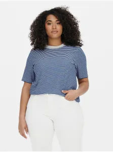 Blue Striped T-Shirt ONLY CARMAKOMA Cindie - Women #716826