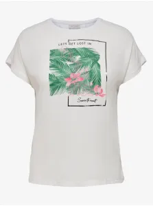 White T-shirt with print ONLY CARMAKOMA Ketty - Women #671179