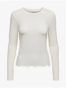 Cream women's basic T-shirt ONLY Lamour - Women #586253