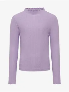 Svetlo fialové dievčenské tričko s dlhým rukávom ONLY Nella #7658500