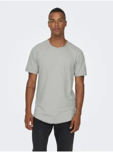 Svetlosivé pánske melírované tričko ONLY & SONS Benne #7143259