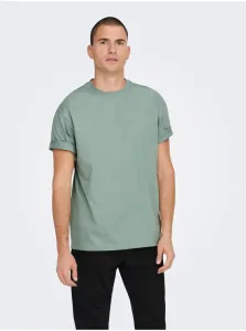 Green men's basic T-shirt ONLY & SONS Fred - Men