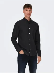 Čierna pánska košeľa ONLY & SONS Gudmund #8074391