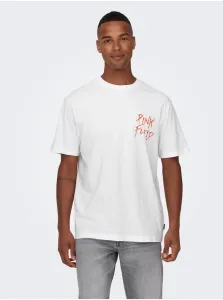 White Men's Short Sleeve T-Shirt ONLY & SONS Pink Floyd - Men #8268857
