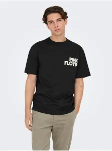 Men's Black Short Sleeve T-Shirt ONLY & SONS Pink Floyd - Men #8268850