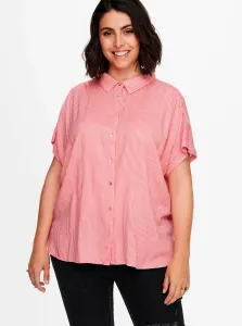 Ružovo-biela pruhovaná košeľa ONLY CARMAKOMA #705495