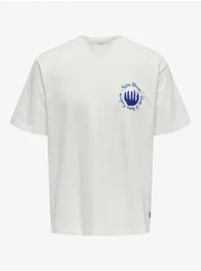 White Men's T-Shirt ONLY & SONS Lucian - Men #9083393
