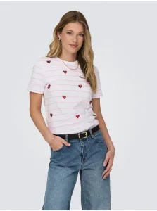 White women's patterned T-shirt ONLY Kita - Women