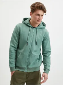 Green Mens Zippered Hoodie ONLY & SONS Ceres - Men #4982721