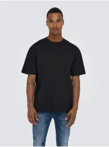 Bavlnené tričko Only & Sons čierna farba, jednofarebné #219119