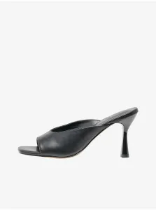 Černé dámské pantofle na podpatku POUZE Aiko #6852312