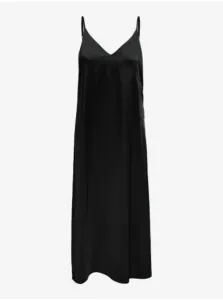 Black Ladies Satin Midisat Shoulder Dresses ONLY Cosmo - Ladies #600079
