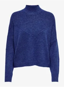 Blue Women's Sweater with Stand-up Collar ONLY Silly - Women #600116