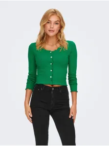 Tričko s dlhým rukávom Only dámsky, zelená farba, #256605