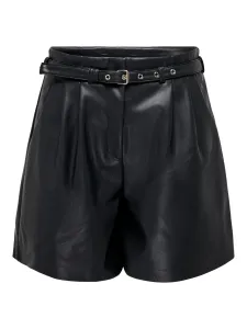 Black Women's Leatherette Shorts ONLY Heidi - Women #3789842