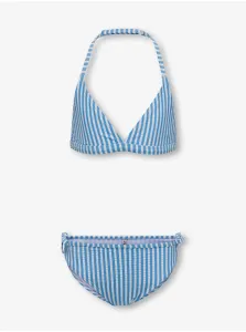 Modré dievčenské dvojdielne pruhované plavky ONLY Kitty #6850361