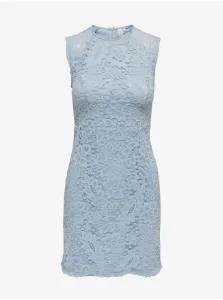 Svetlomodré dámske čipkované puzdrové šaty ONLY Arzina - ženy #6851855