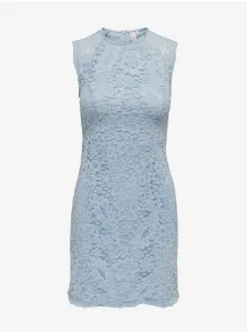 Svetlomodré dámske čipkované puzdrové šaty ONLY Arzina - ženy #6851854