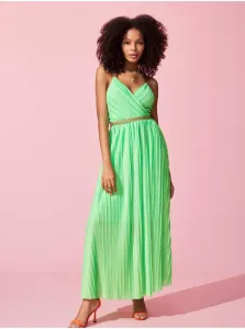 Light green Women's pleated maxi-dresses ONLY Elema - Ladies