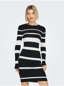 White and Black Women Striped Sweater Dress ONLY Mauve - Women
