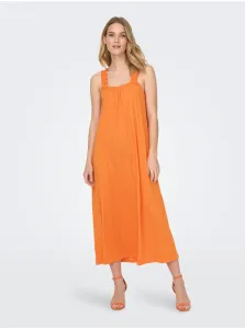 Oranžové dámske šaty LEN máj - ženy #6679608