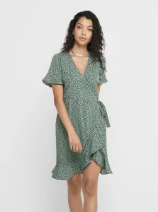 Zelené dámske kvetované zavinovacie šaty ONLY Olivia #657470