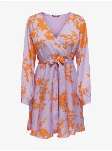 Svetlofialové dámske kvetinové šaty ONLY leto - ženy #6746505