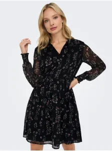 Čierne dámske kvetované šaty ONLY Tessa