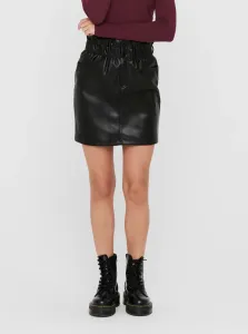 Black Women's Mini Leatherette Skirt ONLY Maiya - Women #632441