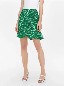Zelená kvetovaná krátka zavinovacia sukňa ONLY Olivia #639873
