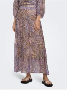 Brown-blue womens patterned maxi skirt ONLY Phoenix - Women #6934279